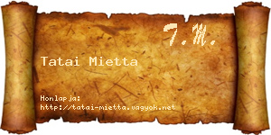 Tatai Mietta névjegykártya
